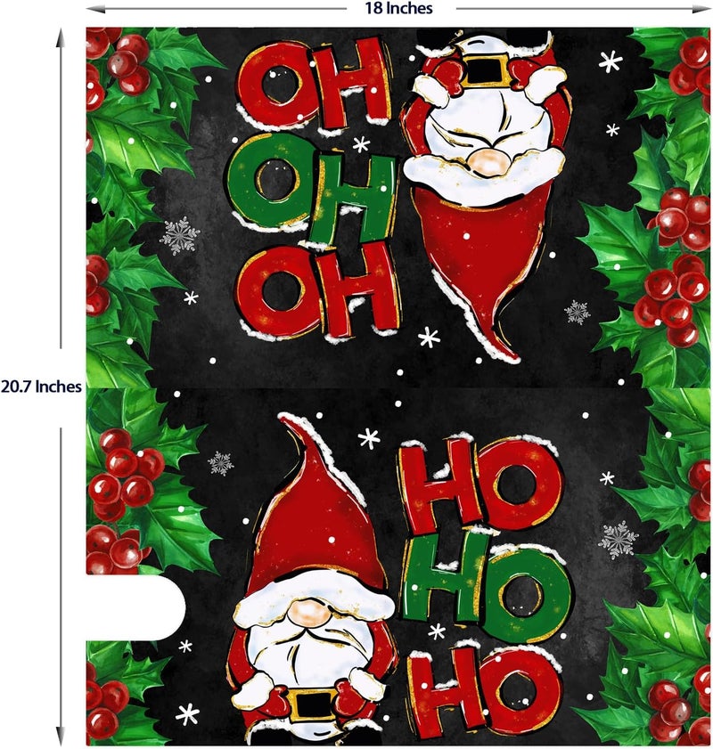 Texupday Ho Ho Ho Santa Christmas Gnome Snowflakes Decoration Mailbox Cover With Magnetic Strip Winter Holiday Mailbox Wraps Post Letter Box Cover Standard Size 21" X 18" for Garden Outdoor Yard Decor - Image 4